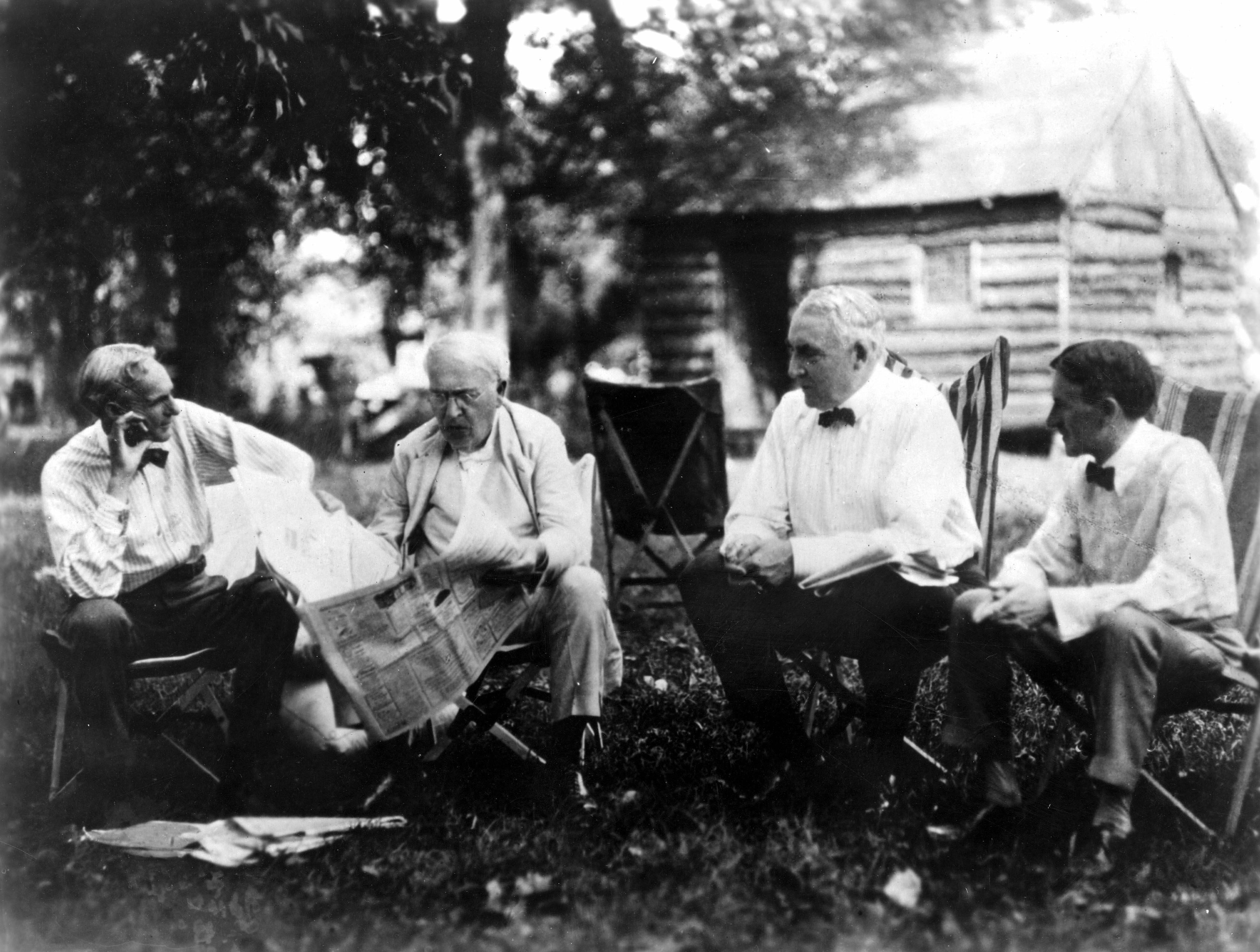 Edison and Ford camping