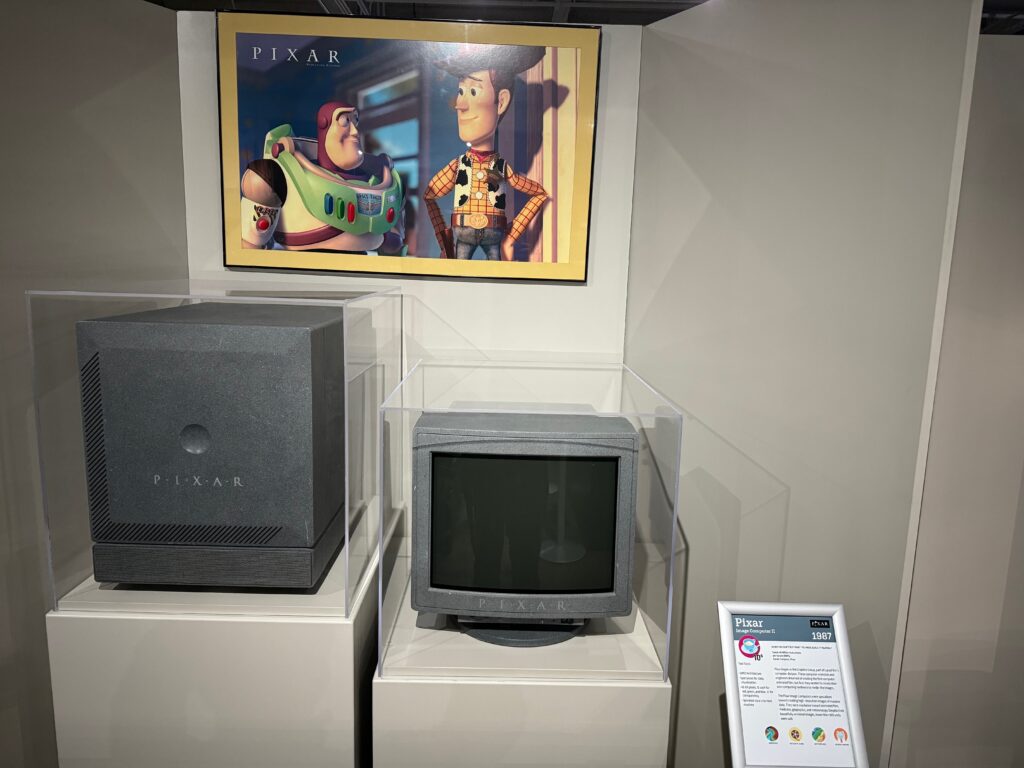 A vintage computer and monitor on display at the Computer Museum of America